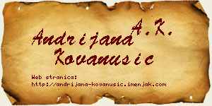 Andrijana Kovanušić vizit kartica